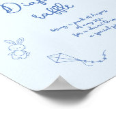 Handwritten Baby Shower, Boy Diaper Raffle ポスター (角)