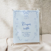 Handwritten Baby Shower, Boy Diaper Raffle ポスター