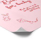 Handwritten Baby Shower, Girl Books For Baby ポスター (角)