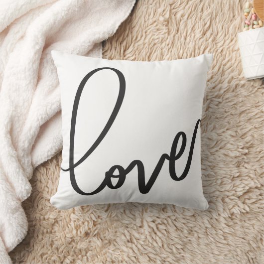 Handwritten Calligraphy Script love  クッション (ブランケット)