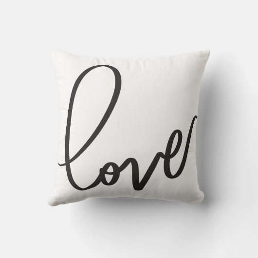 Handwritten Calligraphy Script love  クッション (裏面)