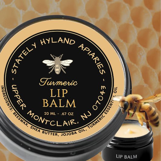 Handwritten Circular Beeswax Lip Balm Label  ラウンドシール