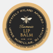 Handwritten Circular Beeswax Lip Balm Label  ラウンドシール (正面)