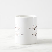 Handwritten Custom Text Life Happens Coffee Helps コーヒーマグカップ (中央)