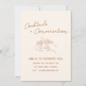 Handwritten Doodles Cocktails Autumn Party  招待状 (正面)