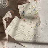 Handwritten Drawn Floral Summer All In One Wedding 招待状