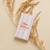 Handwritten Drawn Purple Orange Whimsy Boho Unique 名刺