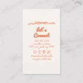 Handwritten Drawn Purple Orange Whimsy Boho Unique 名刺 (裏面)