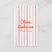 Handwritten Drawn Purple Orange Whimsy Boho Unique 名刺 (正面)