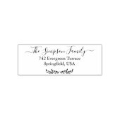 Handwritten Family Address Stamp with Laurel セルフインキングスタンプ (デザイン)