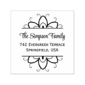 Handwritten Family Address Stamp with Wildflowers セルフインキングスタンプ (デザイン)