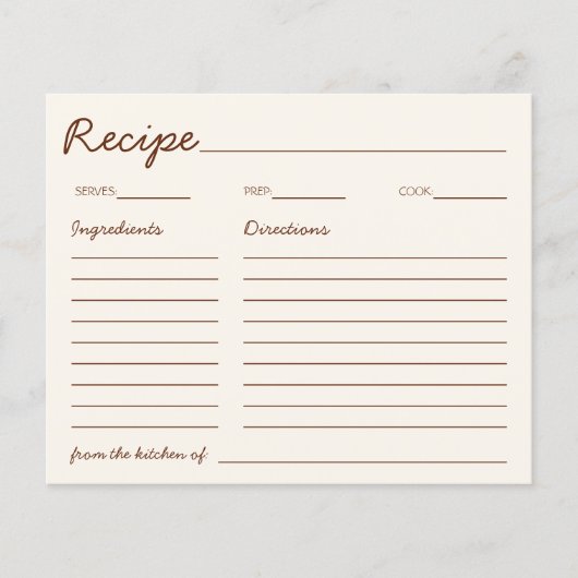 Handwritten Font Brown Recipe For The Bride (正面)