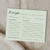 Handwritten Font Sage Green Recipe For The Bride