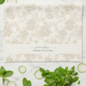 Handwritten grandma stylish floral pattern キッチンタオル (折り畳み)