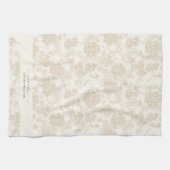 Handwritten grandma stylish floral pattern キッチンタオル (横)