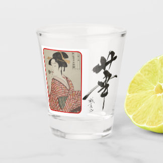 Handwritten Kanji & Ukiyo-e Shot Glass by Jyhoca ショットグラス