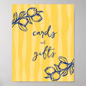 Handwritten Lemon Italian Cards and Gifts Sign ポスター (正面)