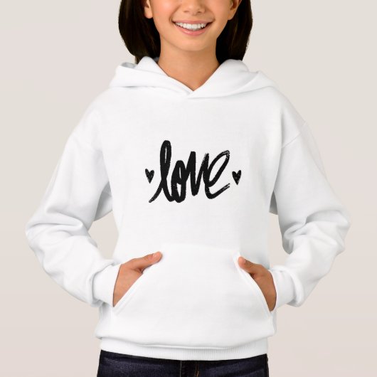 Handwritten Love Baby Girl Hoodie (正面)