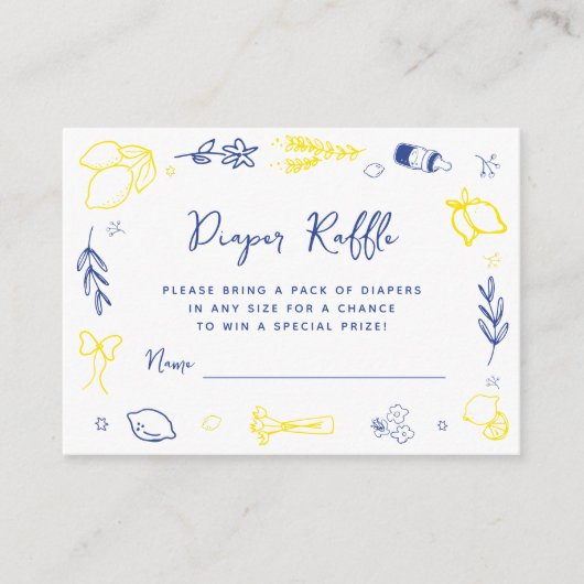 Handwritten Main Squeeze Italian Diaper Raffle エンクロージャーカード (正面)