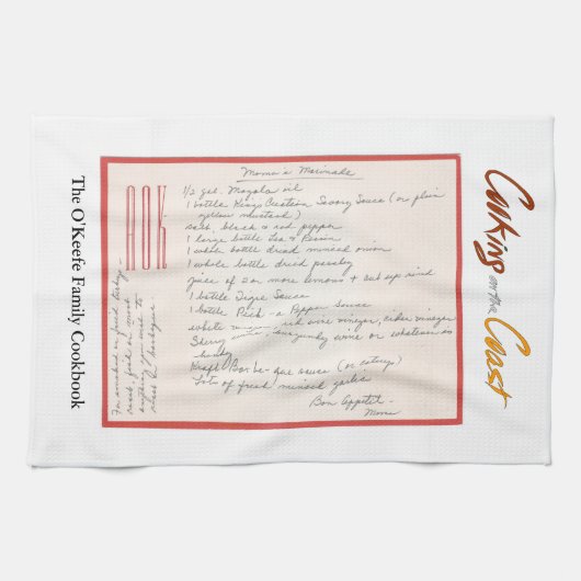 Handwritten Marinade Recipeママの キッチンタオル (横)