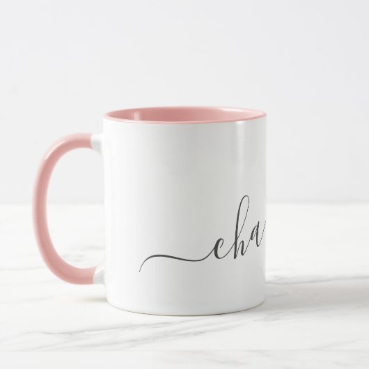 Handwritten Minimalist Script Personalized Name  マグカップ (左)