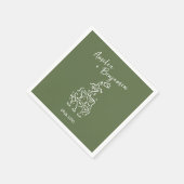 Handwritten  retro Champagne Tower Wedding  スタンダードカクテルナプキン (角)