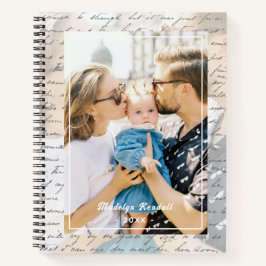 Handwritten Script Family Photo Personalized ノートブック