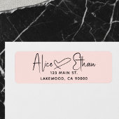 Handwritten Script Heart Modern Blush Pink ラベル