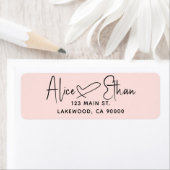 Handwritten Script Heart Modern Blush Pink ラベル (インサイチュ)