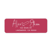 Handwritten Script Heart Modern Red ラベル (正面)