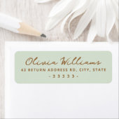 Handwritten script light sage green return address ラベル (インサイチュ)