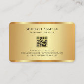 Handwritten Script Name QR Code Luxurious Gold 名刺 (裏面)