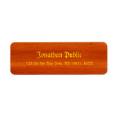 Handwritten Script Name Wood Walnut Template ラベル (正面)