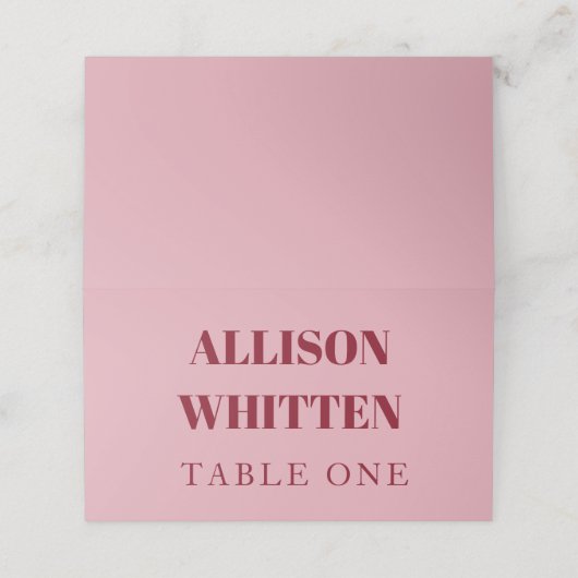 Handwritten Script Pink & Red Custom Wedding プレイスカード (外部開封)