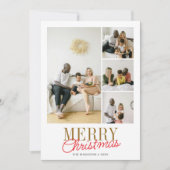 Handwritten Script Serif Merry Christmas 5 Photo シーズンカード (正面)