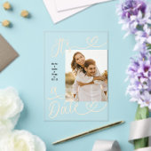 Handwritten Simple Heart It's A Date Photo Wedding アクリル招待状 (インサイチュ (ウェディング))