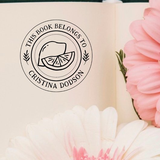 Handwritten Simple Lemon Custom Book セルフインキングスタンプ