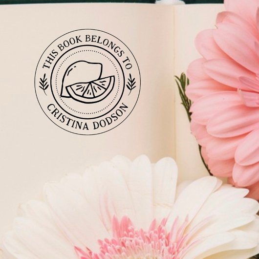 Handwritten Simple Lemon Custom Book ラバースタンプ