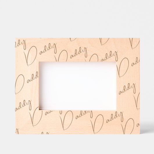 Handwritten-Style Custom Daddy Wood Frame, 6x4,  レーザー彫刻フレーム (正面)