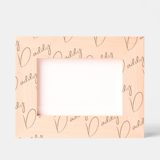 Handwritten-Style Custom Daddy Wood Frame, 7x5,  レーザー彫刻フレーム (正面)