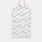 Handwritten Thank You Black White Wedding ギフトタグ (裏面)