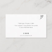 Handwritten Thank You Card Small Business 名刺 (裏面)