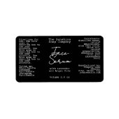 Handwritten Typed Look Black Dropper Bottle Label ラベル (正面)