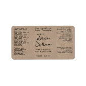 Handwritten Typed Look Kraft Dropper Bottle Label ラベル (正面)