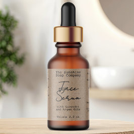 Handwritten Typed Look Kraft Dropper Bottle Label ラベル