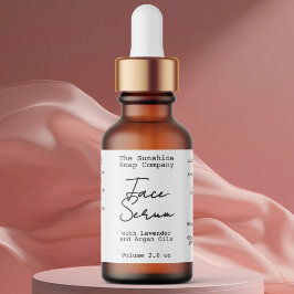 Handwritten Typed Look White Dropper Bottle Label ラベル