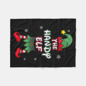 Handy Elf Christmas Pajamas Pjs Matching Family Gr フリースブランケット (正面(横))