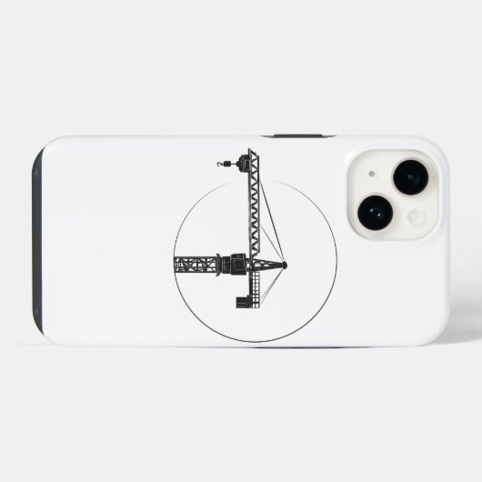 Handy Hülle mit Kran-Grafik iPhoneケース (裏面横)