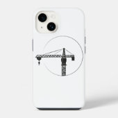 Handy Hülle mit Kran-Grafik iPhoneケース (裏面)
