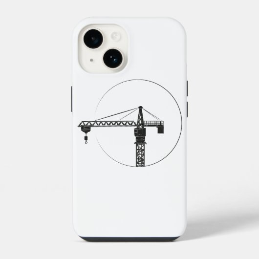Handy Hülle mit Kran-Grafik iPhoneケース (裏面)